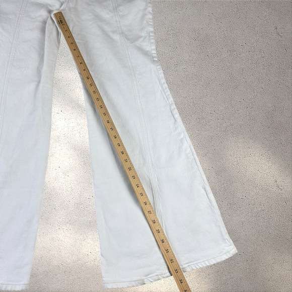 Free People We The Free Florence High Rise Flare Jeans Size 34 Ivory - Picture 6 of 7